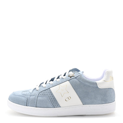 Christian Dior Calfskin Suede Dior Star Low Top Sneakers 35 White Blue 1 of 11