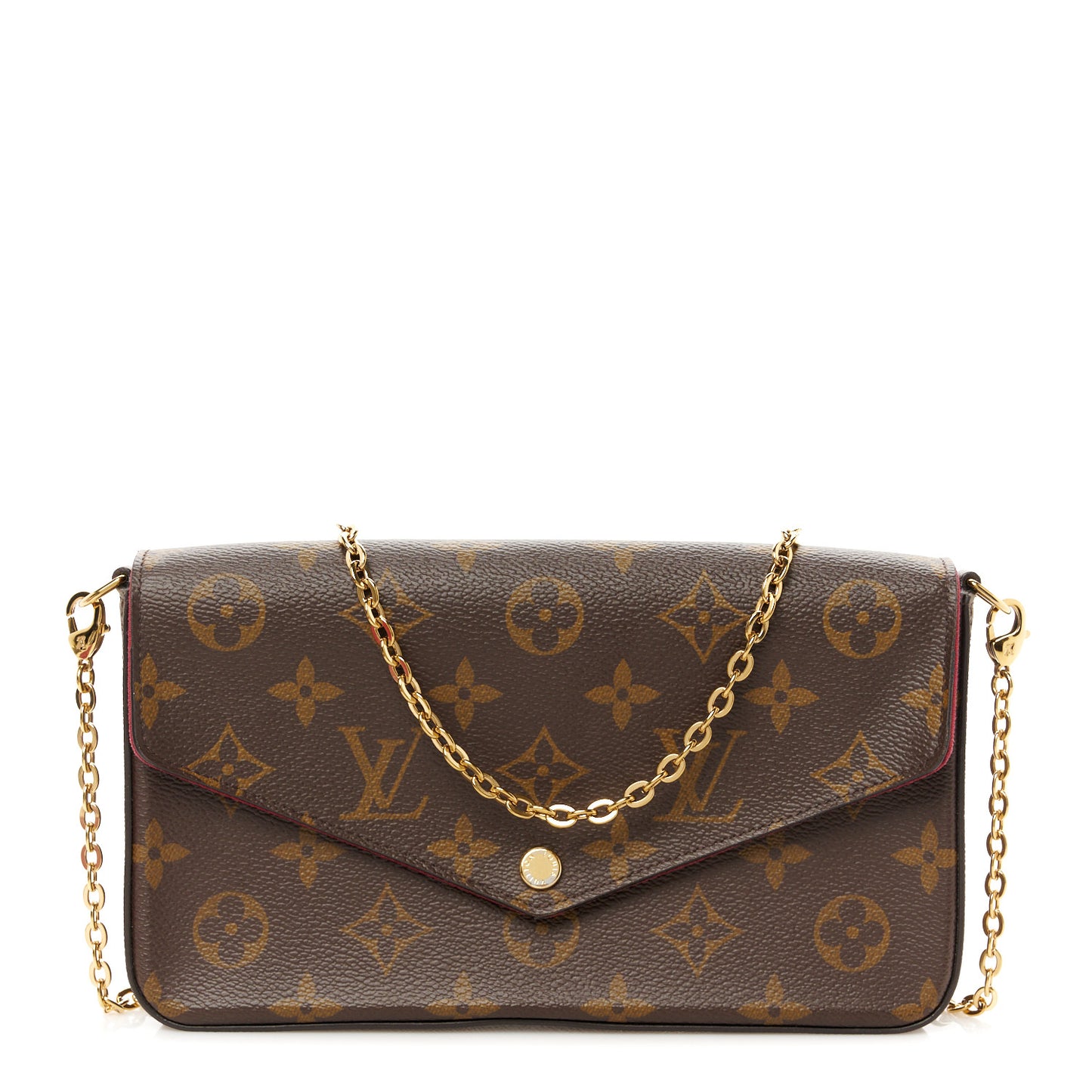 Monogram Pochette Felicie Chain Wallet Fuchsia