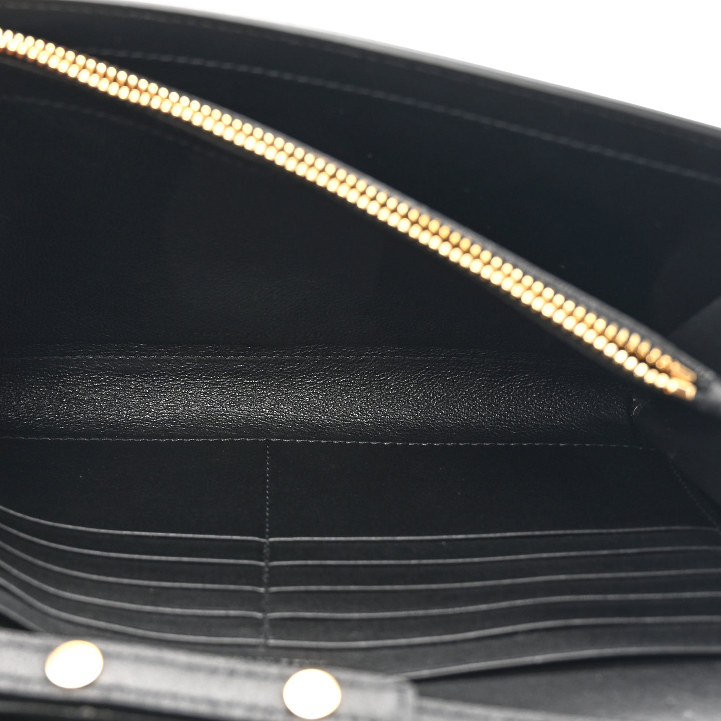 Calfskin Polka Dot Print Monogram Chain Wallet Black Crema Soft