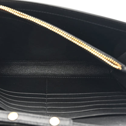 Saint Laurent Calfskin Polka Dot Print Monogram Chain Wallet Black Crema Soft 6 of 12