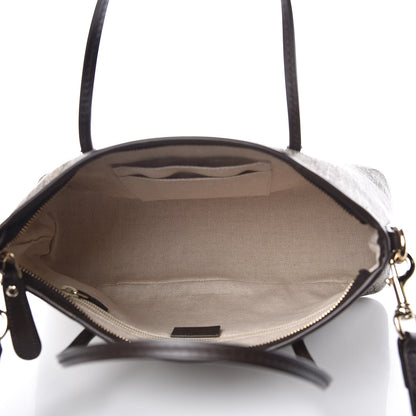 Gucci GG Supreme Monogram Small Zippered Tote Dark Brown 5 of 9