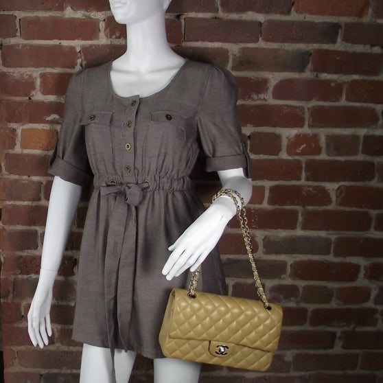 Chanel Lambskin Medium Double Flap Beige 2 of 11