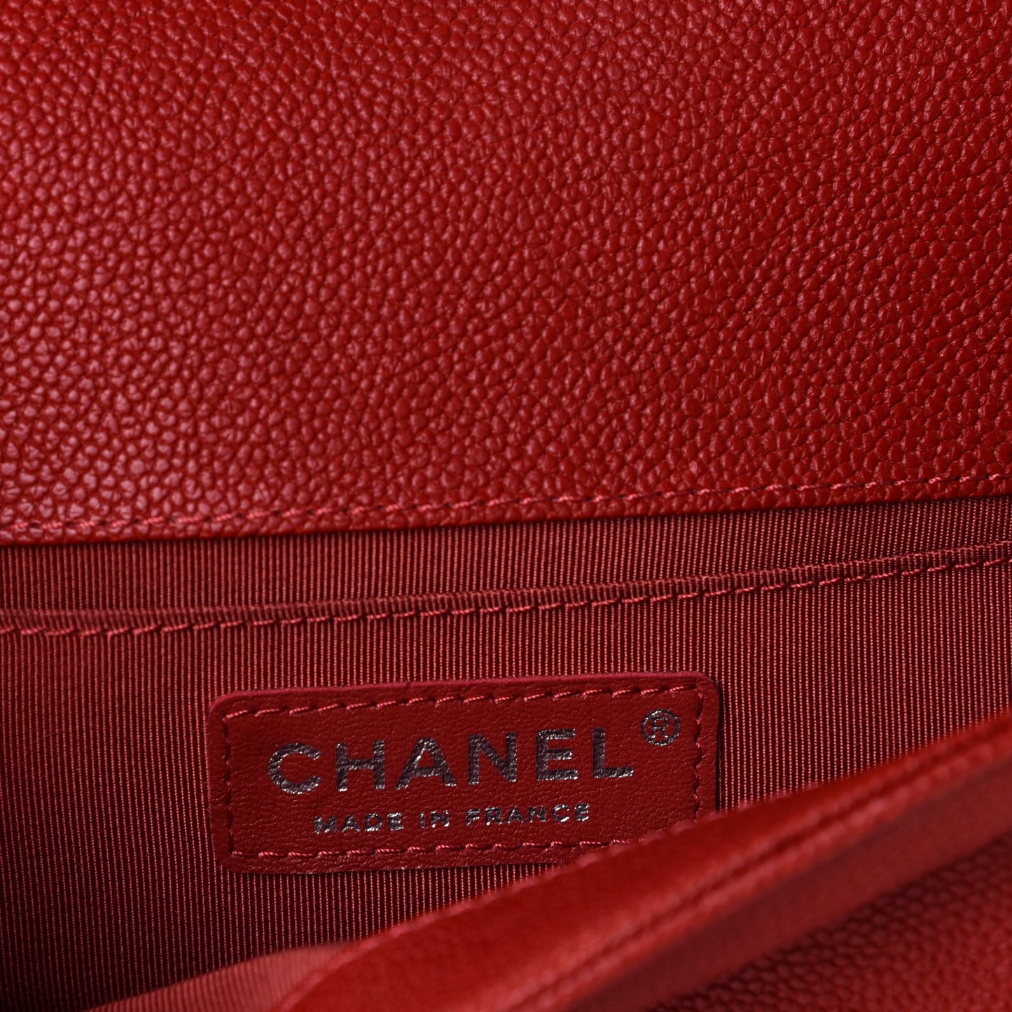 Caviar Quilted Small Boy Flap Dark Red
