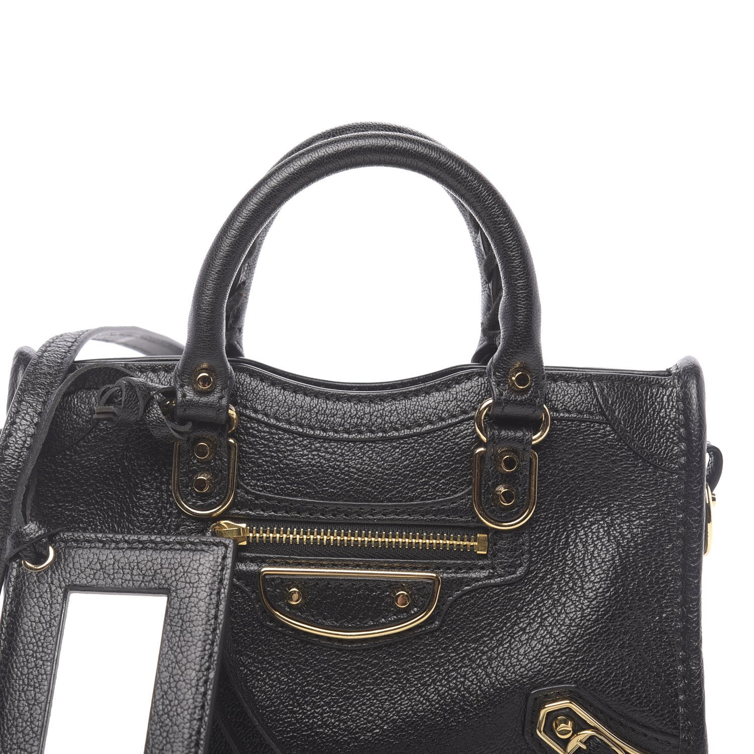 Balenciaga Chevre Gold Metallic Edge Hardware Nano City Black 10 of 10