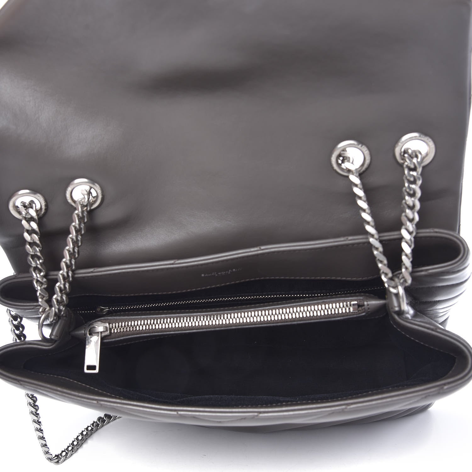 Saint Laurent Calfskin Y Quilted Monogram Medium Loulou Chain Satchel Earth 5 of 10