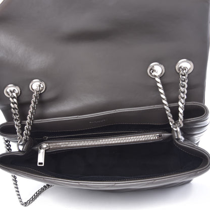 Saint Laurent Calfskin Y Quilted Monogram Medium Loulou Chain Satchel Earth 5 of 10