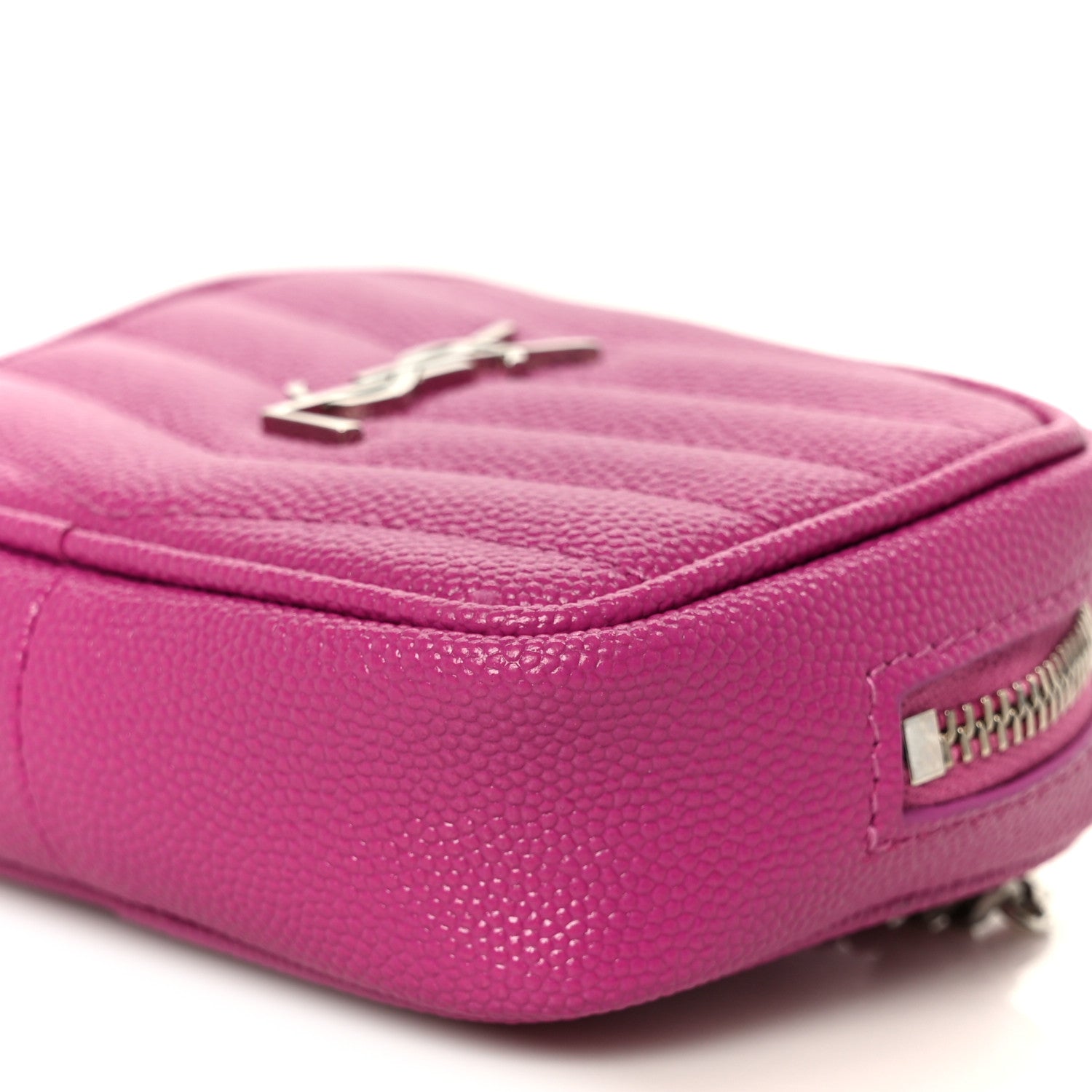 Saint Laurent Grain De Poudre Matelasse Monogram Baby Lou Camera Bag Electric Fuxia 10 of 11