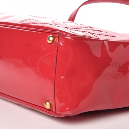 Chanel Patent CC Logo Tote Dark Pink 11 of 15