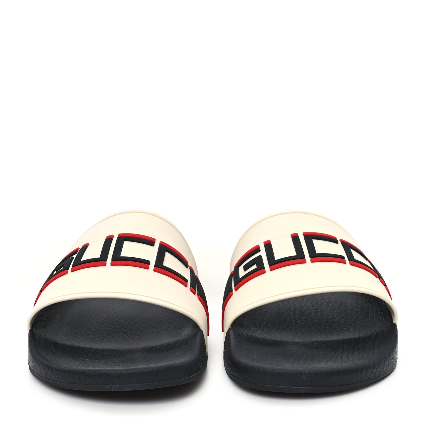 Rubber Stripe Mens Pool Slide Sandals 9 Ecru Poppy Black