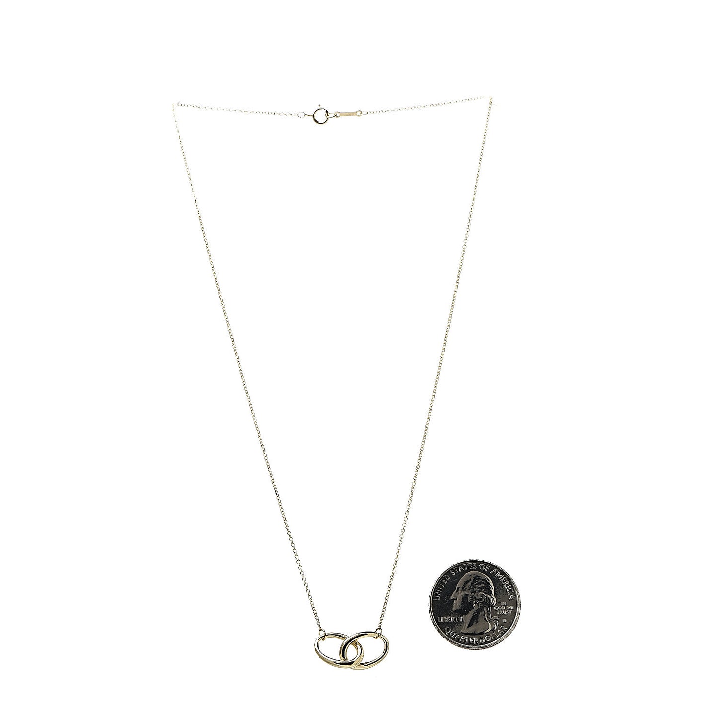 18K Yellow Gold Elsa Peretti Interlocking Ovals Pendant Necklace