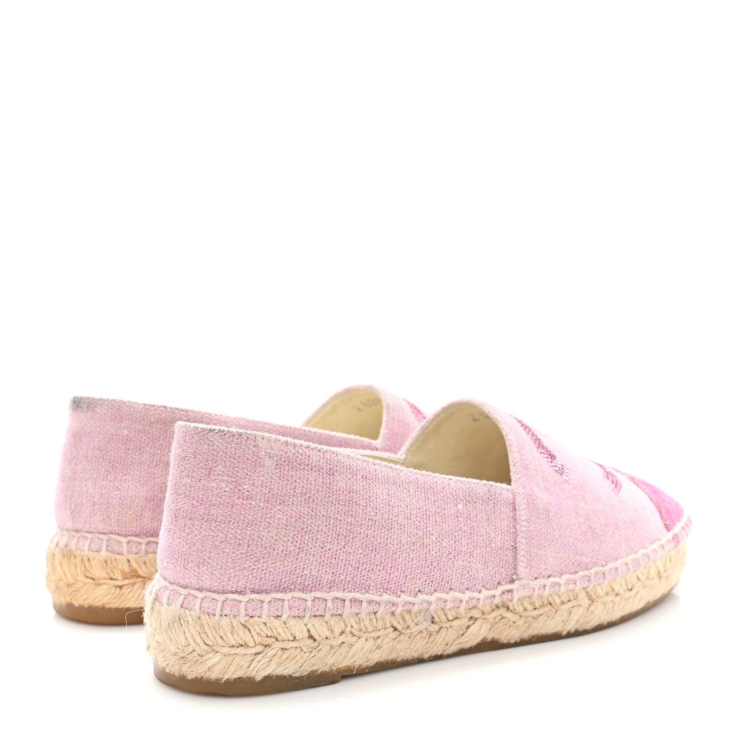 Chanel Toile Sequin CC Espadrilles 37 Pink Dark Pink 5 of 9