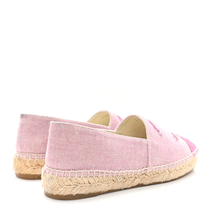 Chanel Toile Sequin CC Espadrilles 37 Pink Dark Pink 5 of 9