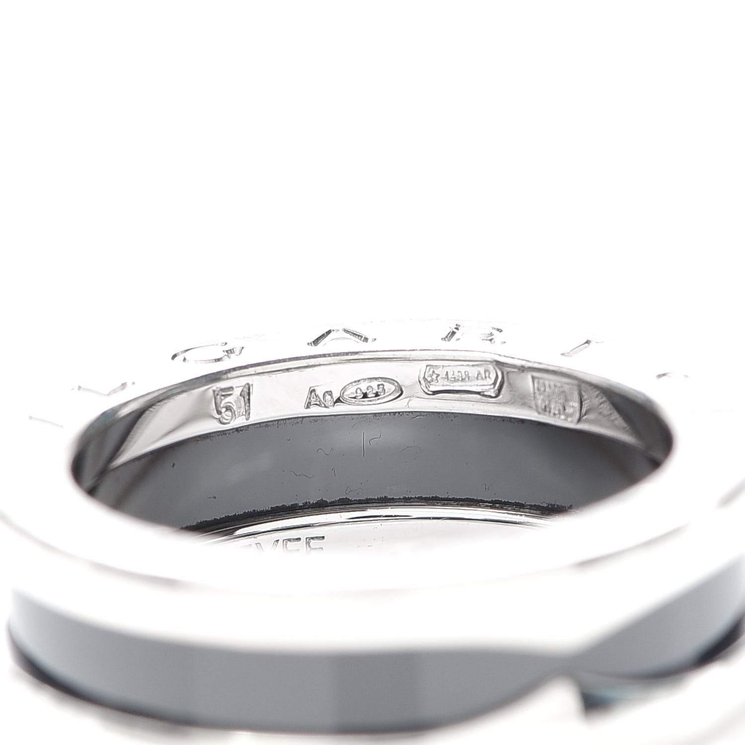 Bulgari Sterling Silver Ceramic Save The Children One-Band Ring 51 5.75 5 of 7
