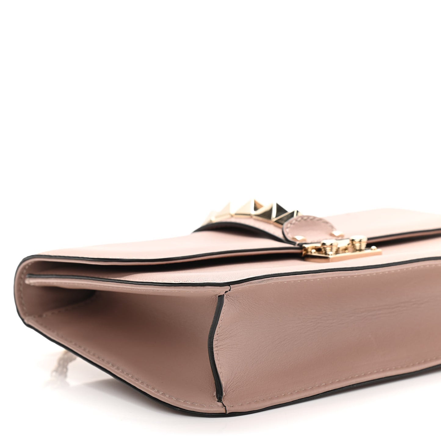 Vitello Medium Glam Lock Rockstud Flap Poudre