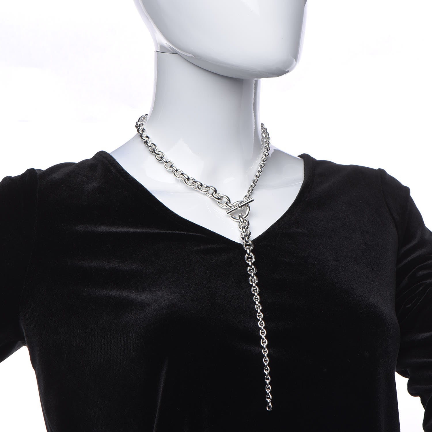 Hermes Sterling Silver Crescendo Necklace 2 of 5