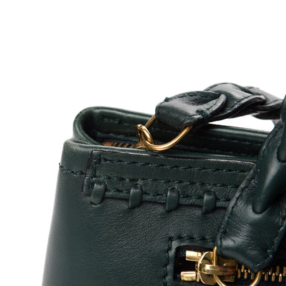 Alexander McQueen Calfskin Whipstitch Folk Tote Bag Dark Green Bottle 10 of 13