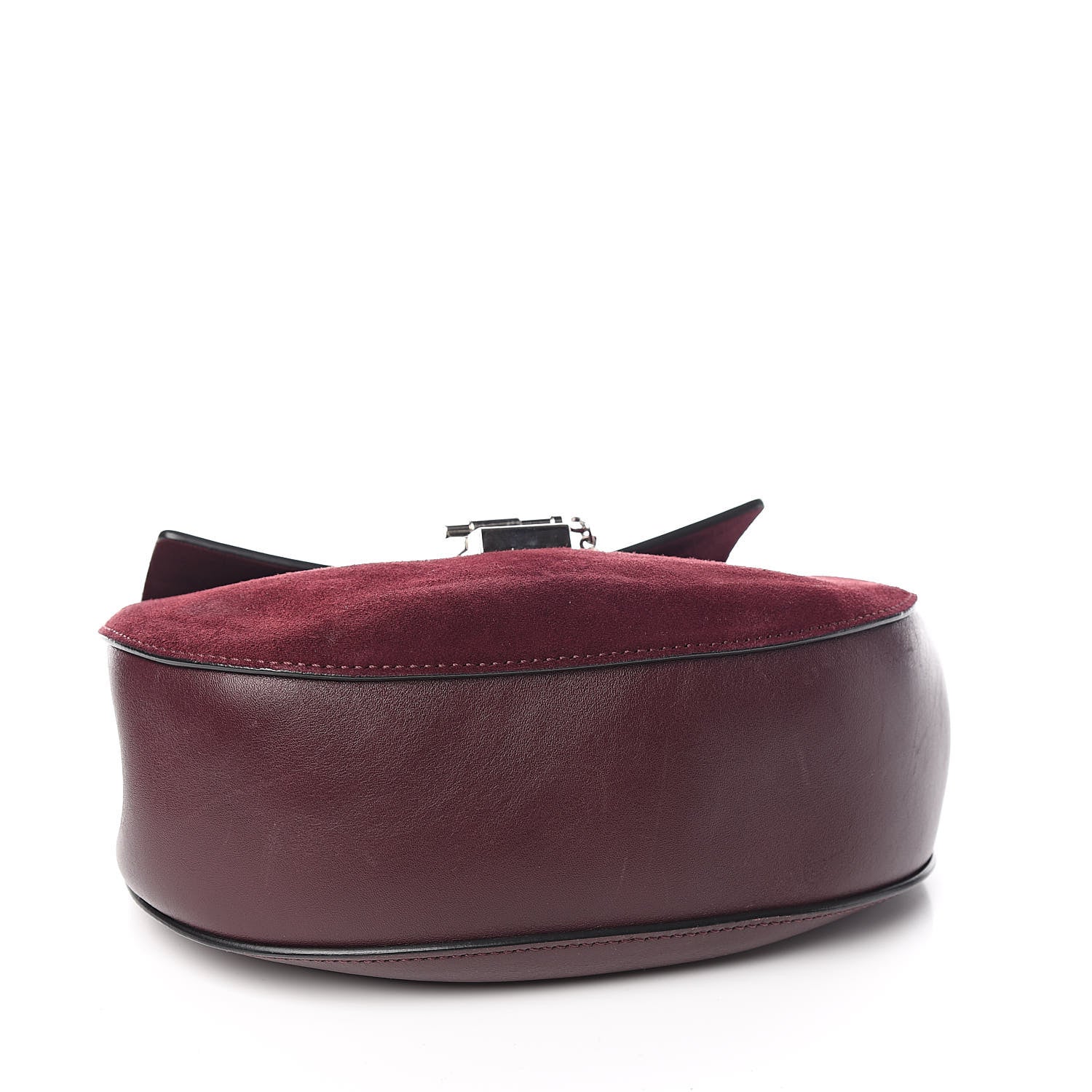 Chloe Suede Smooth Calfskin Drew Shoulder Bag Dark Purple 4 of 13