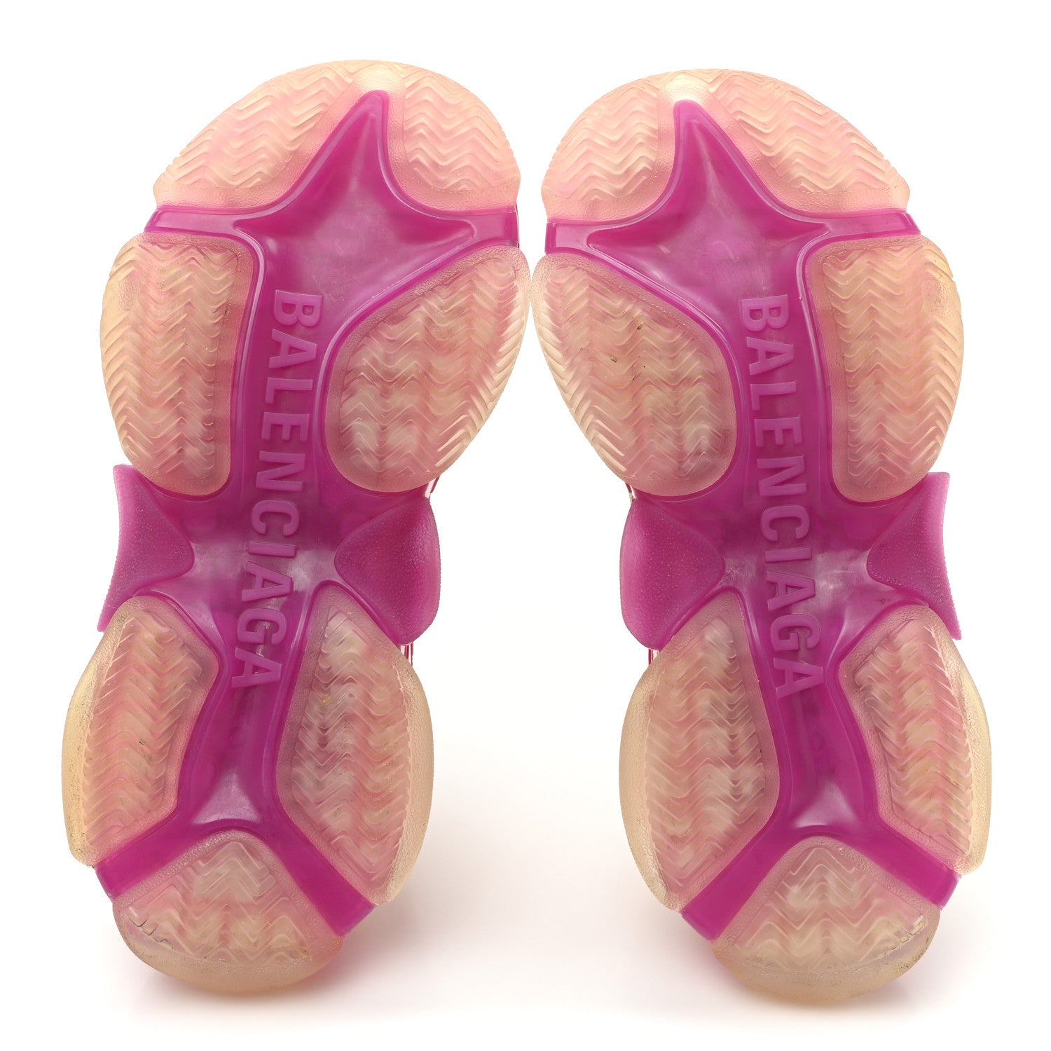 Balenciaga Fabric Mesh Clear Sole Womens Triple S Sneakers 36 White Pink 5 of 9