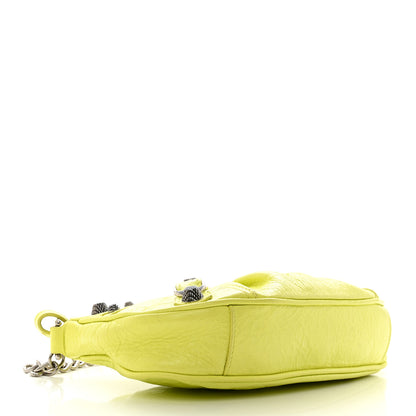 Balenciaga Agneau Arena Le Cagole Mini Purse With Chain Lime 4 of 11