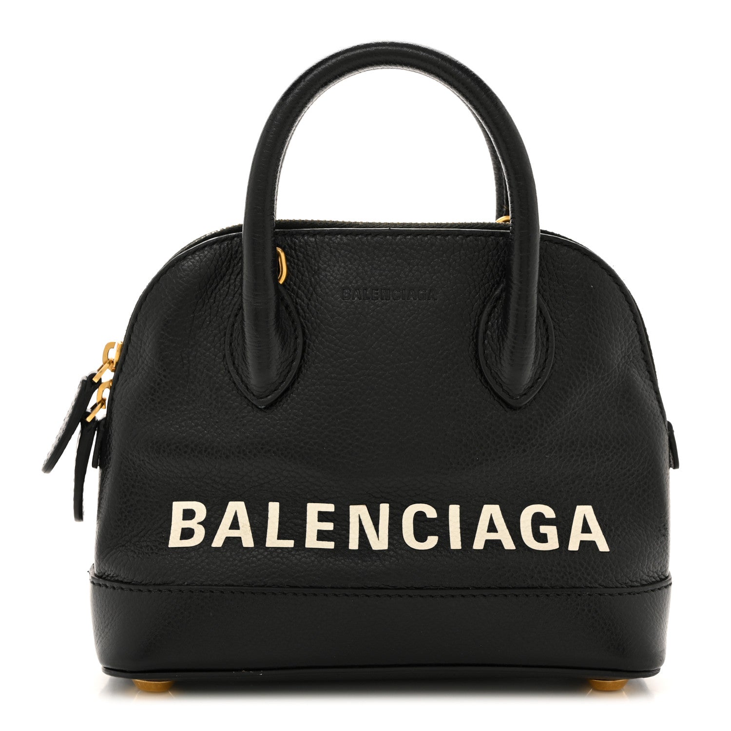 Balenciaga Signature Grained Calfskin Logo XXS Ville Top Handle Bag Black 1 of 14