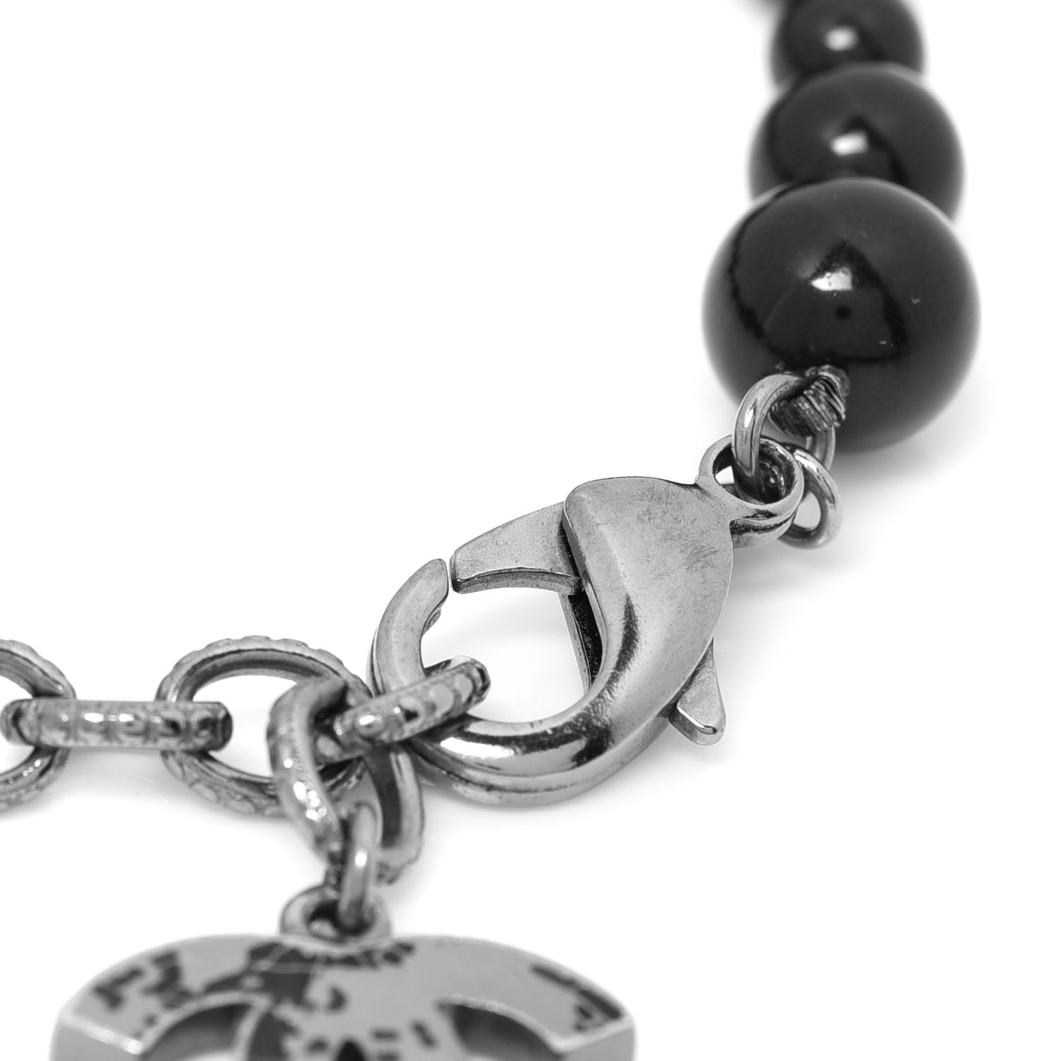 Chanel Glass Bead CC Map Bracelet Ruthenium Black 4 of 6