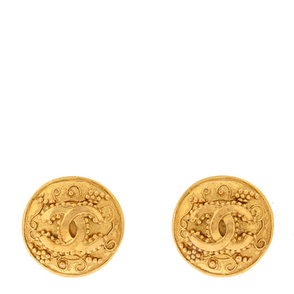Chanel Round CC Clip On Earrings Gold 1 of 6