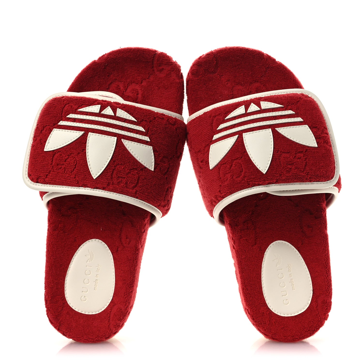 Gucci X ADIDAS Terry Cloth GG Monogram Womens Platform Sandals 38
