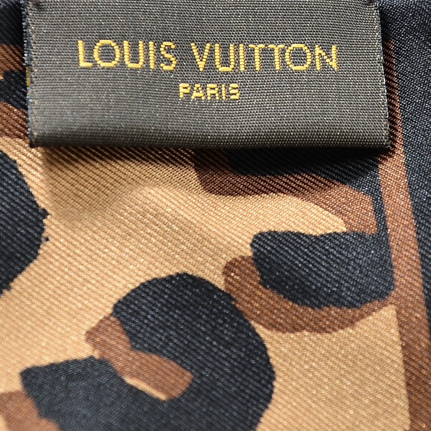 Silk Leopard Bandeau Scarf Marron