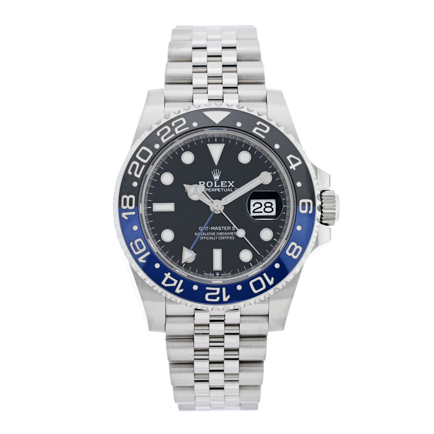 Stainless Steel 40mm Oyster Perpetual Date GMT Master Ⅱ Batgirl Watch 126710BLNR