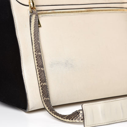 Celine Calfskin Suede Whipsnake Medium Trapeze Black White 14 of 14