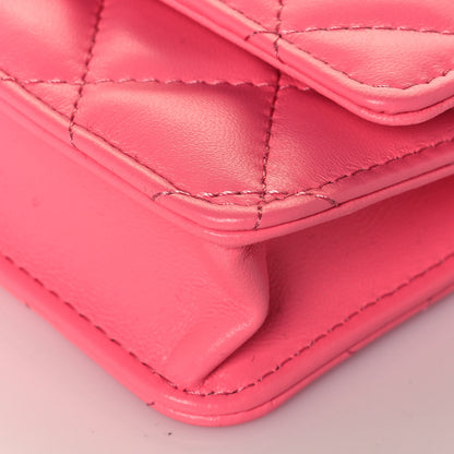 Chanel Lambskin Quilted CC Hook Card Holder Pink 10 of 13