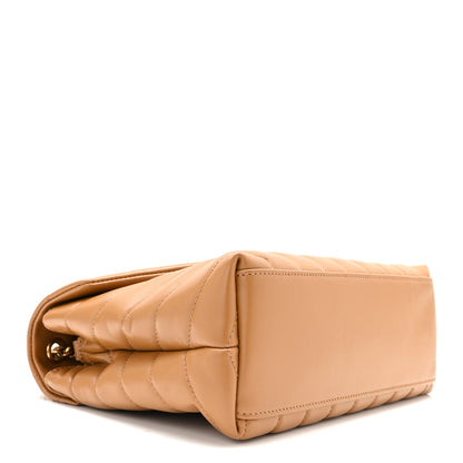 Saint Laurent Calfskin Y Quilted Monogram Small Loulou Chain Satchel Dark Natural 3 of 10