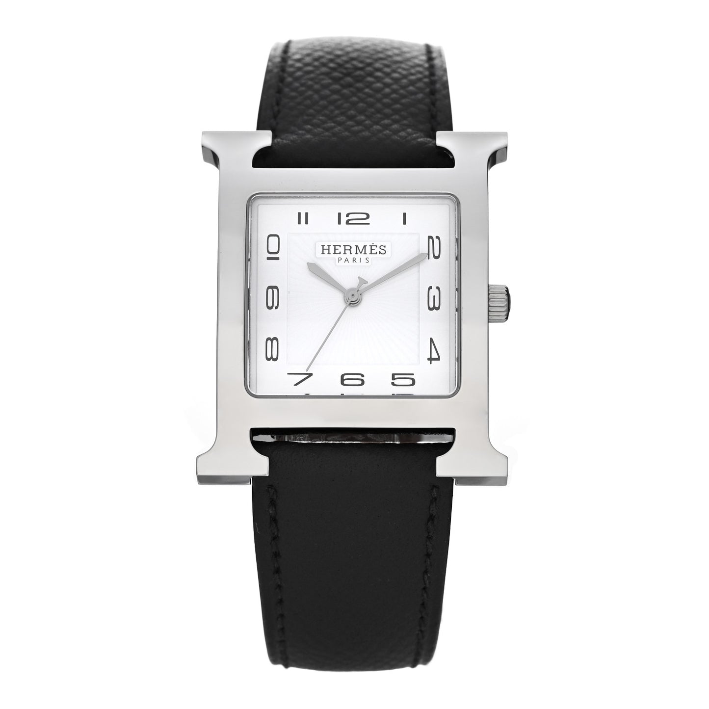 Stainless Steel Epsom 30.5mm Heure H Hour Quartz Watch Noir