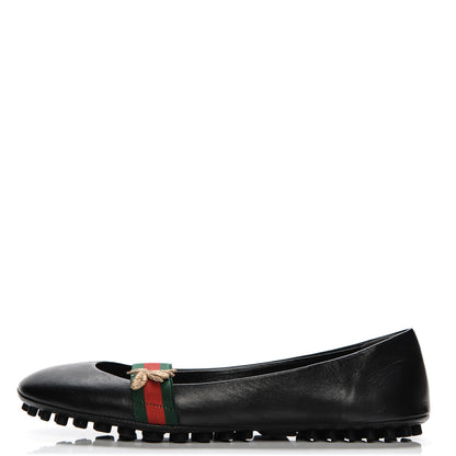 Gucci Calfskin Bayadere Ballerina Flat 38.5 Nero Black 1 of 9