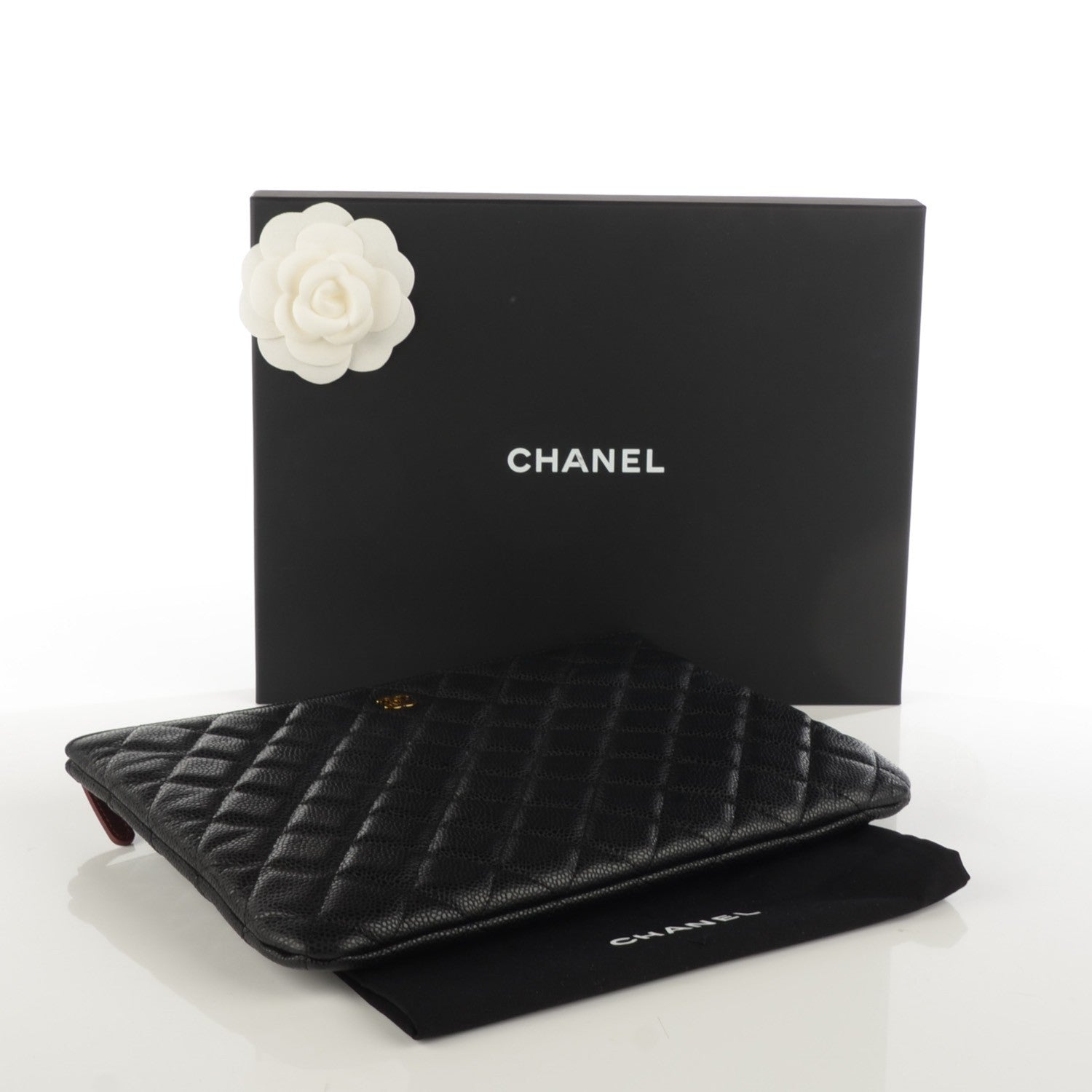 Chanel Caviar Quilted Medium Cosmetic Case Black 4 of 7