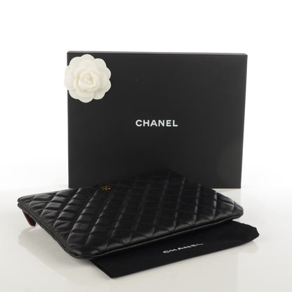 Chanel Caviar Quilted Medium Cosmetic Case Black 4 of 7