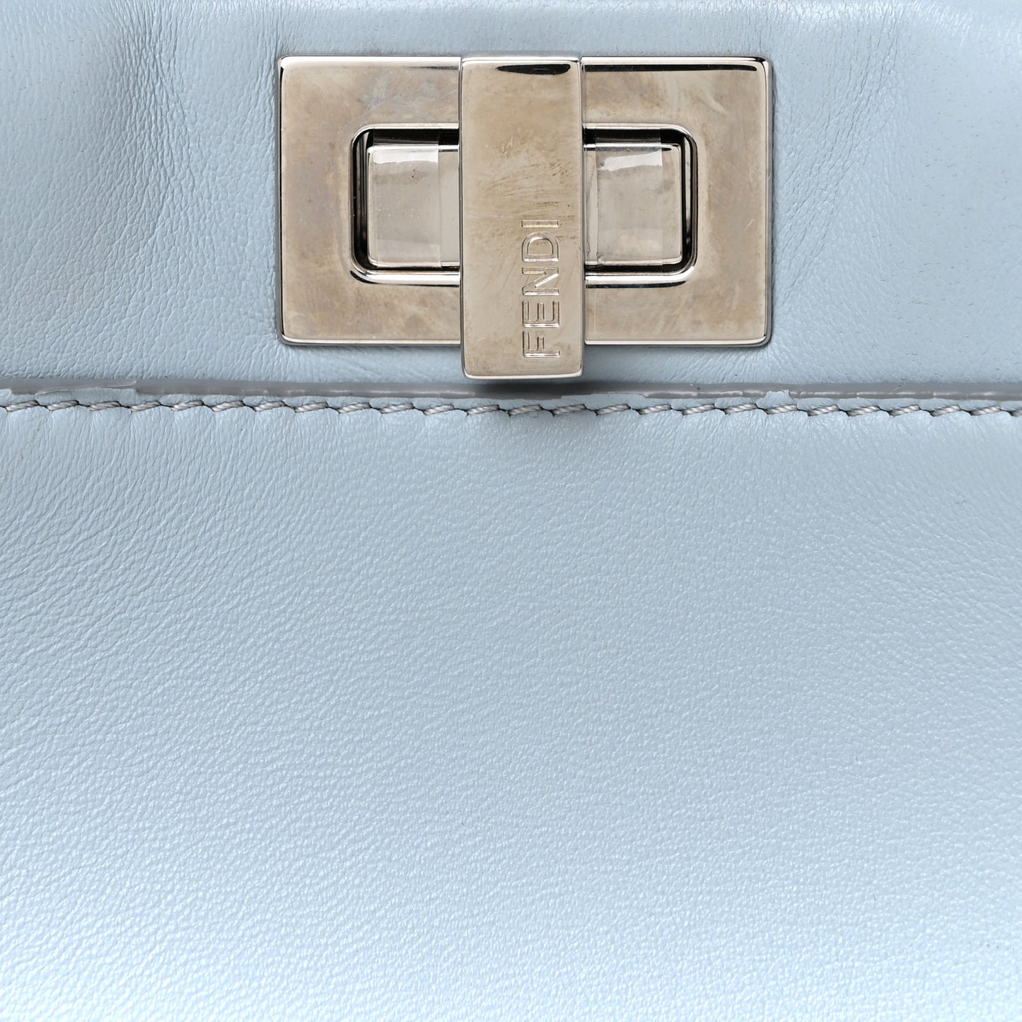 Nappa Lace Up Mini Peekaboo Iconic Satchel Azzurro Polvere