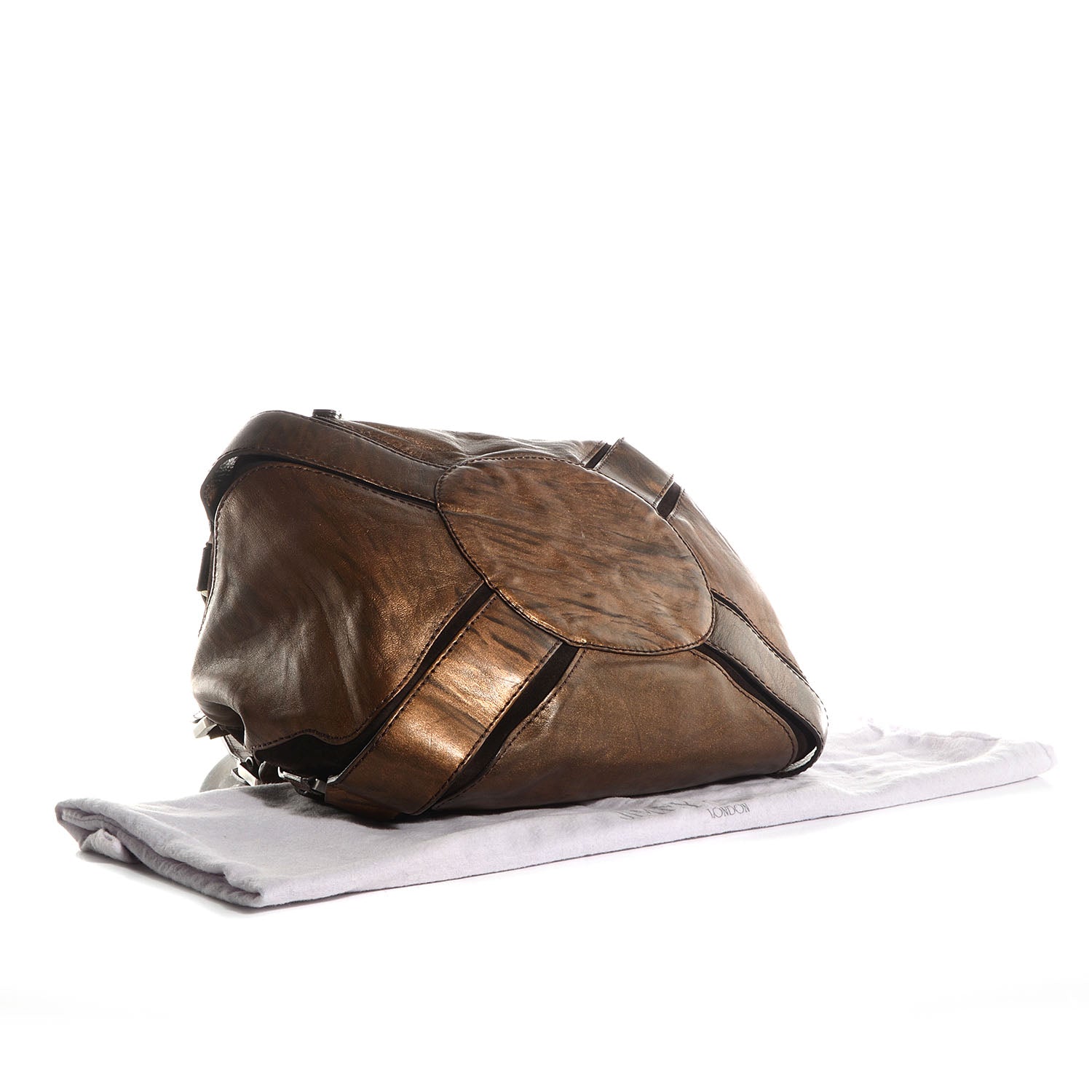 Jimmy Choo Metallic Leather Suede Mahala Bronze 4 of 7