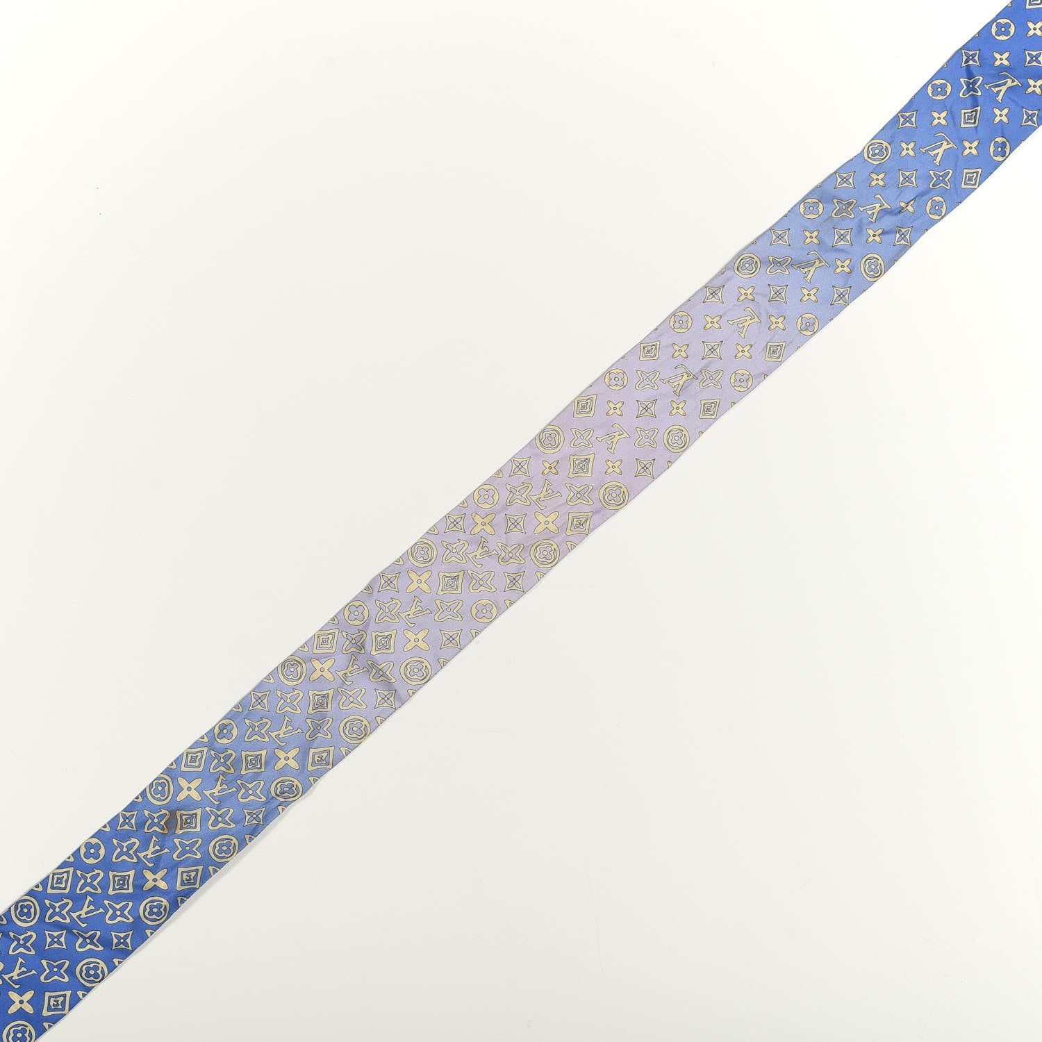 Louis Vuitton Silk Monogram Map Bandeau Blue 4 of 5