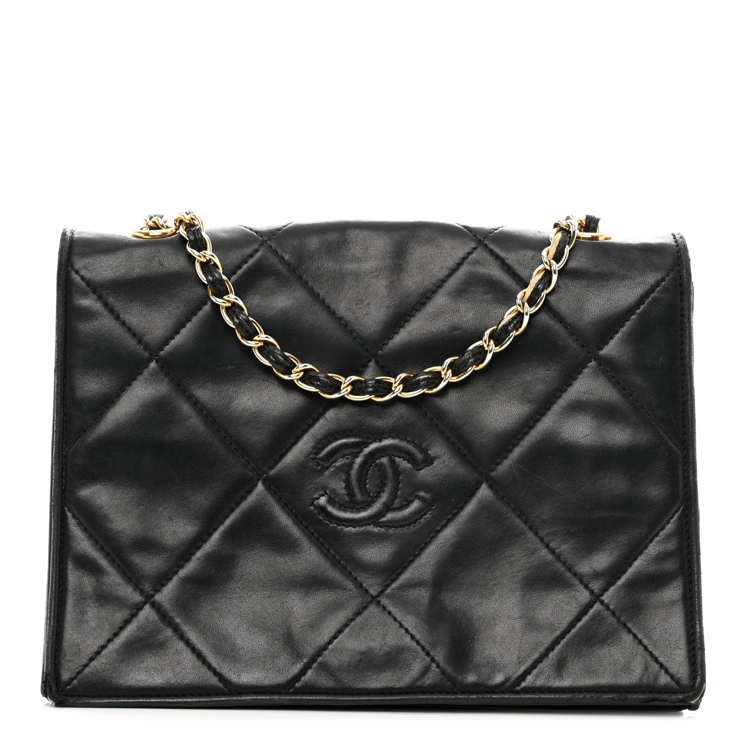 Chanel Lambskin Quilted CC Small Single Flap Black 1 of 15