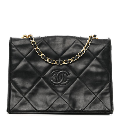 Chanel Lambskin Quilted CC Small Single Flap Black 1 of 15