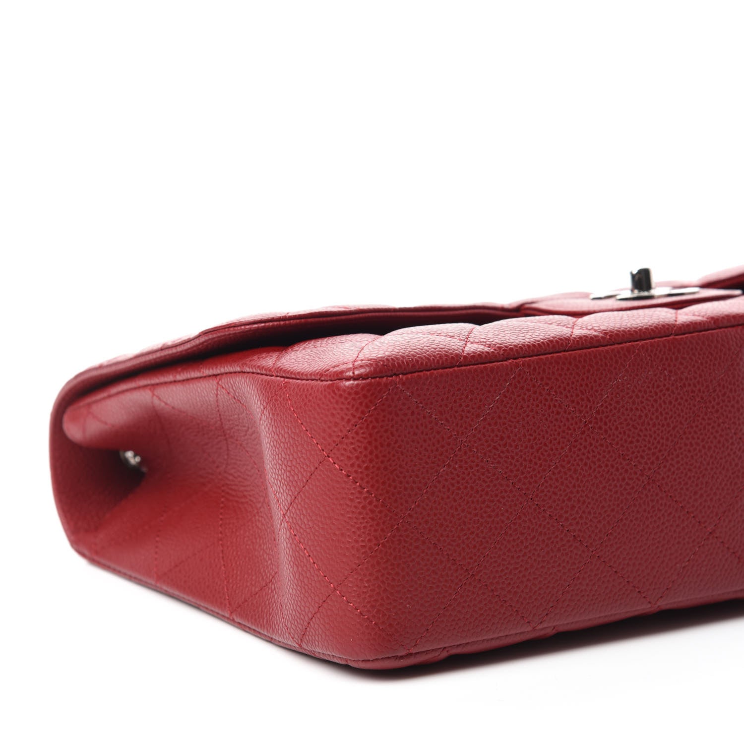 Chanel Caviar Quilted Jumbo Single Flap Dark Red 7 of 13
