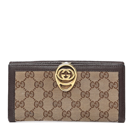 Gucci Monogram Interlocking GG Continental Wallet Dark Brown 1 of 10