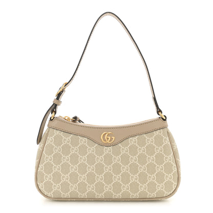 Gucci GG Supreme Monogram Textured Dollar Calfskin Small Ophidia Hobo Beige Mystic White Oatmeal 1 of 13