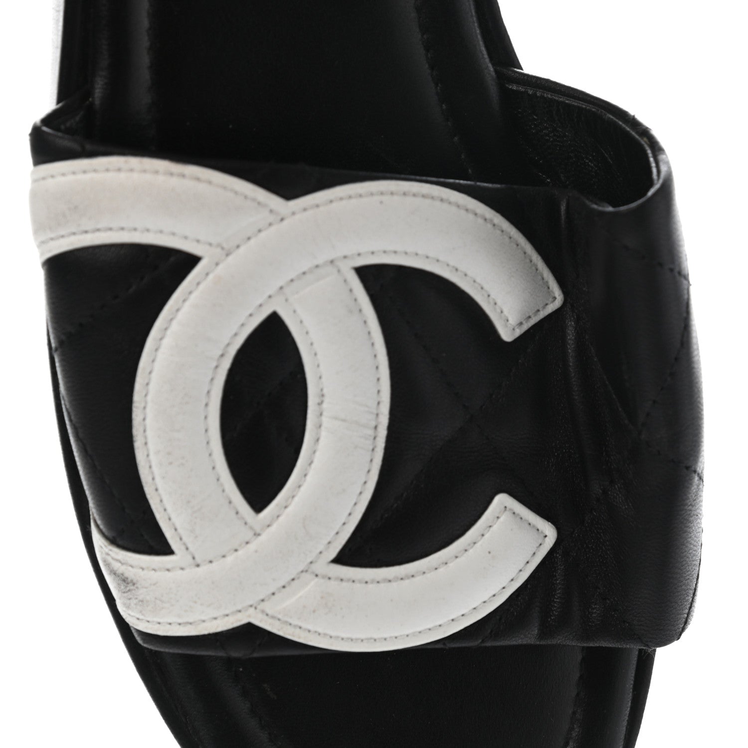 Chanel Calfskin Cambon CC Flat Slide Sandals 38 Black 10 of 10
