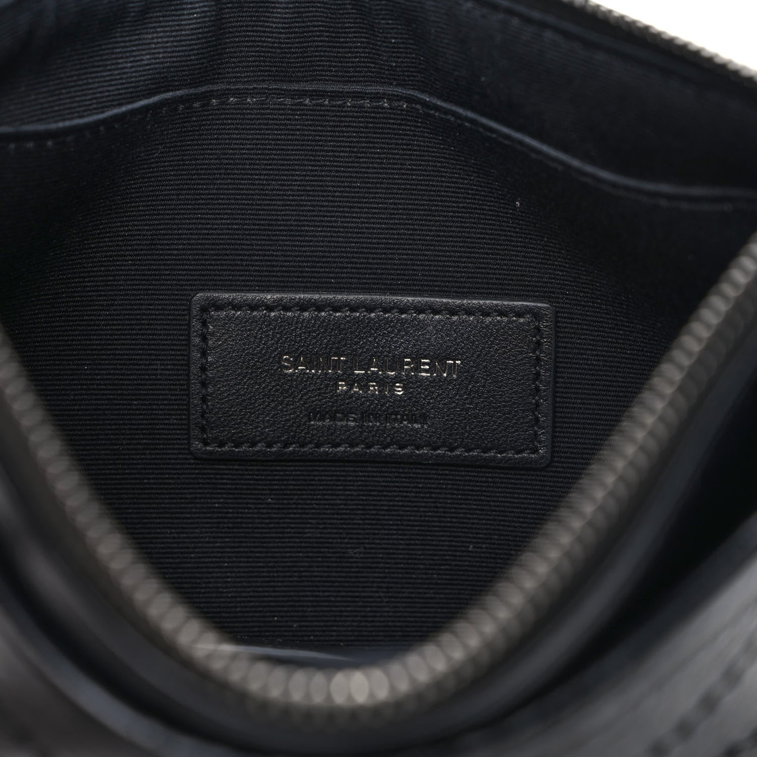 Saint Laurent Crinkled Calfskin Matelasse Monogram Niki Bill Pouch Black 6 of 7