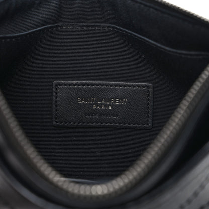 Saint Laurent Crinkled Calfskin Matelasse Monogram Niki Bill Pouch Black 6 of 7