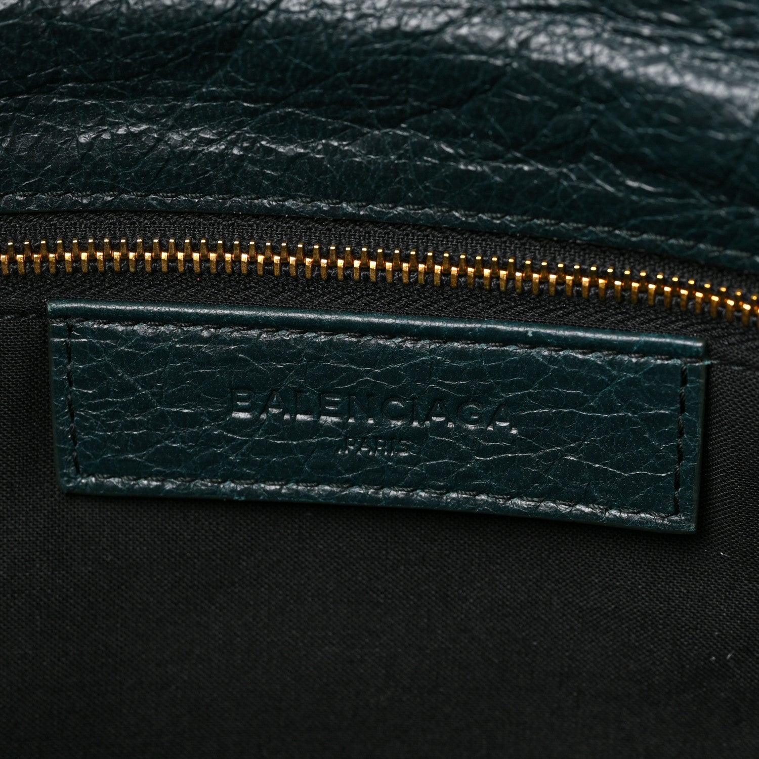 Balenciaga Agneau Giant 12 Gold Hardware Envelope Strap Clutch Vert Pinede 5 of 7