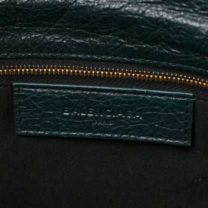 Balenciaga Agneau Giant 12 Gold Hardware Envelope Strap Clutch Vert Pinede 5 of 7