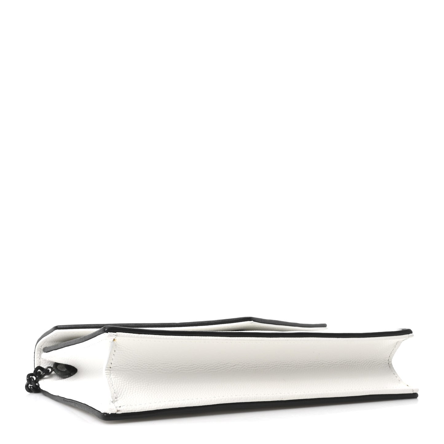 Grain De Poudre Matelasse Chevron Monogram Envelope Chain Wallet  White Black